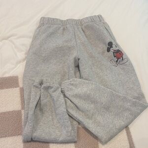Disney Kids Gray Joggers with Mickey Mouse Design